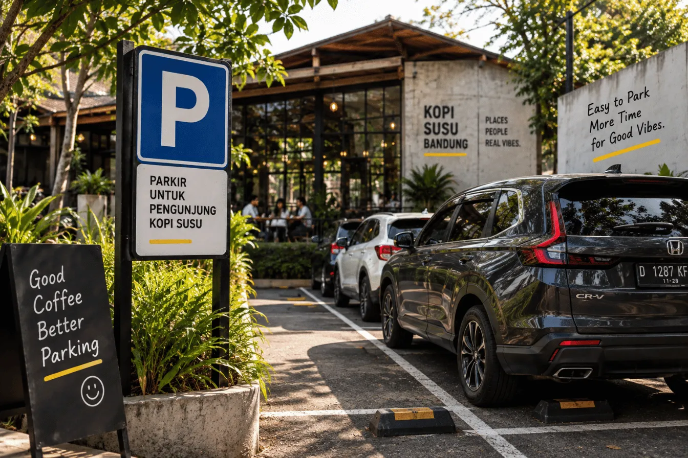 Parking area at a cafe